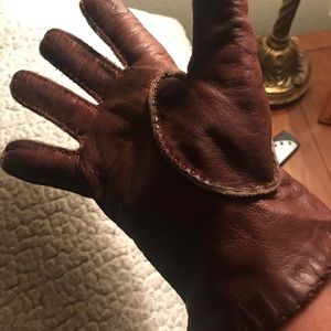 CHRISTIAN DIOR MENS BROWN LEATHER GLOVES